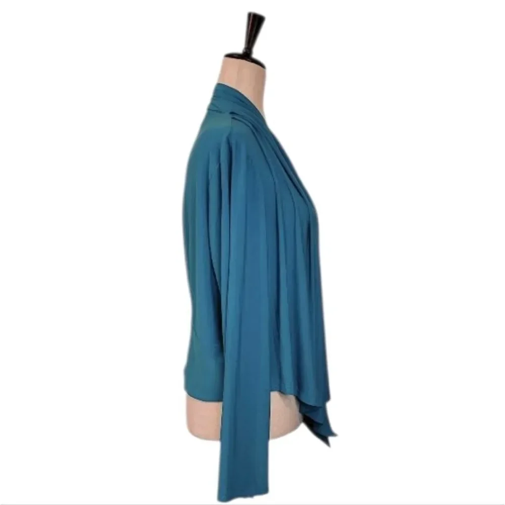 Anttony Original Teal Pleated Open Drape Cardigan Size XL